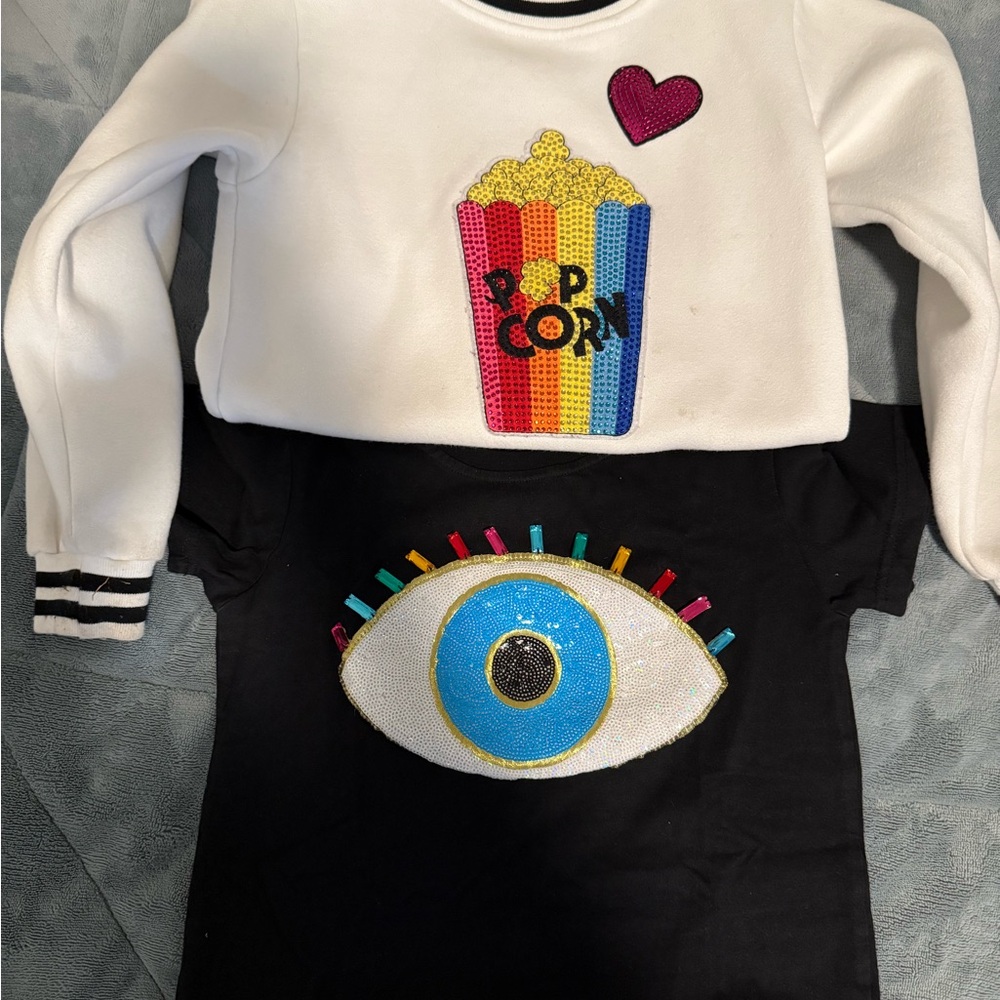 Lola + the boys Colorful Popcorn and Eye Design Kids Shirt set size 8